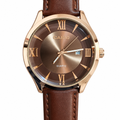Casio round leather brown