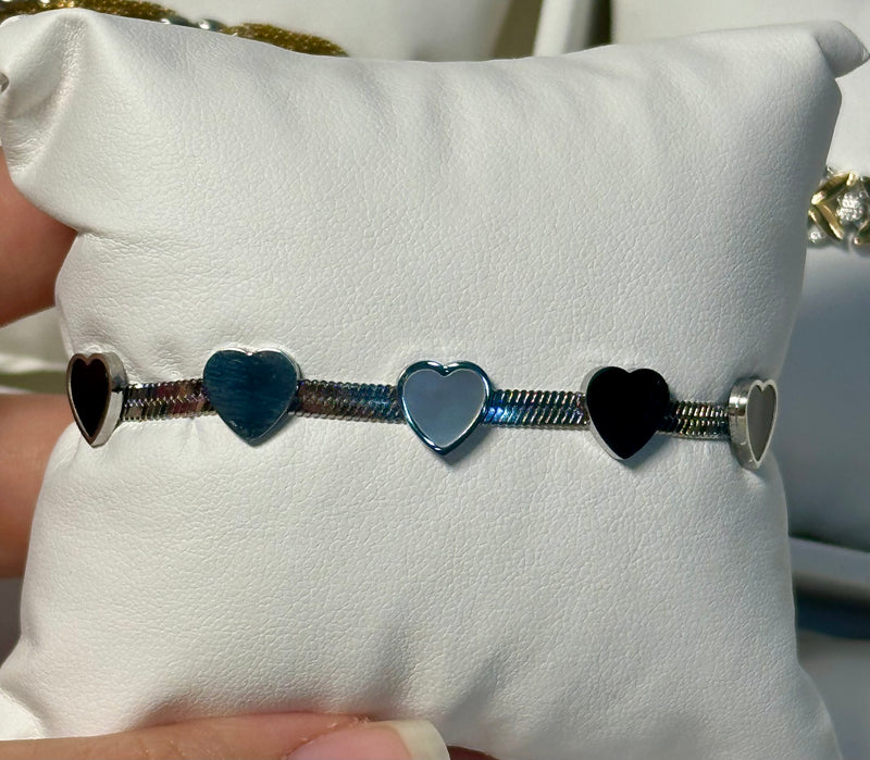 Hearts in silver