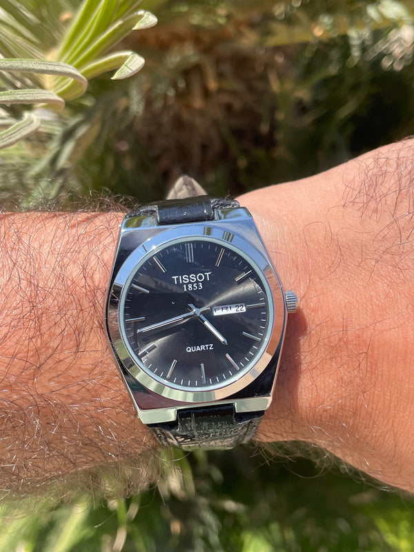Tissot leather in black