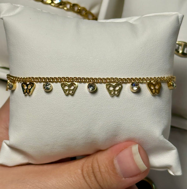 Butterfly with diamond bracelet