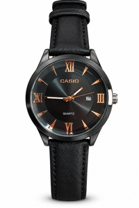Casio round leather black