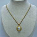 Gold white stone Necklace