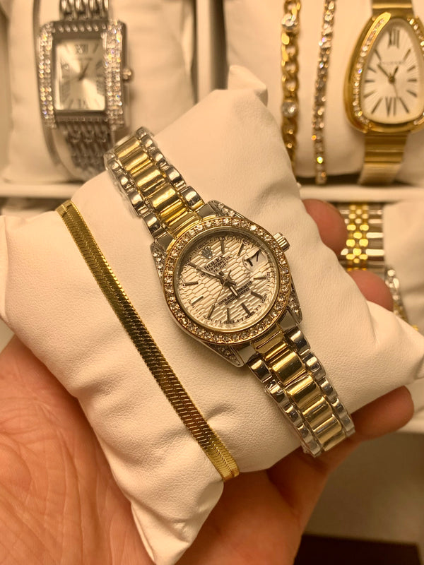 Mini rolex with snake bracelet