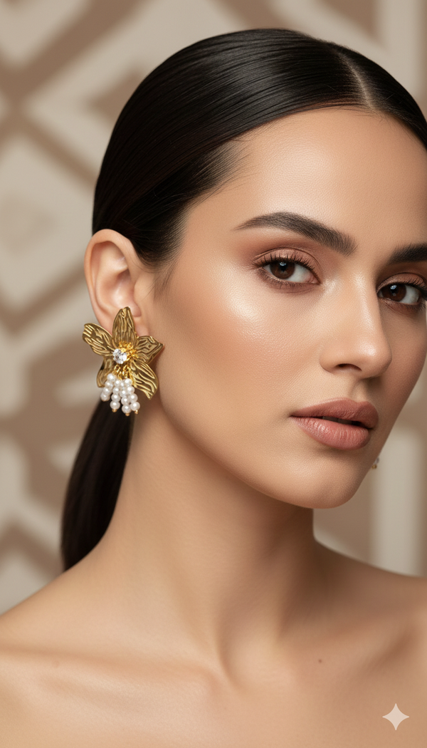 Flower daimond earrings