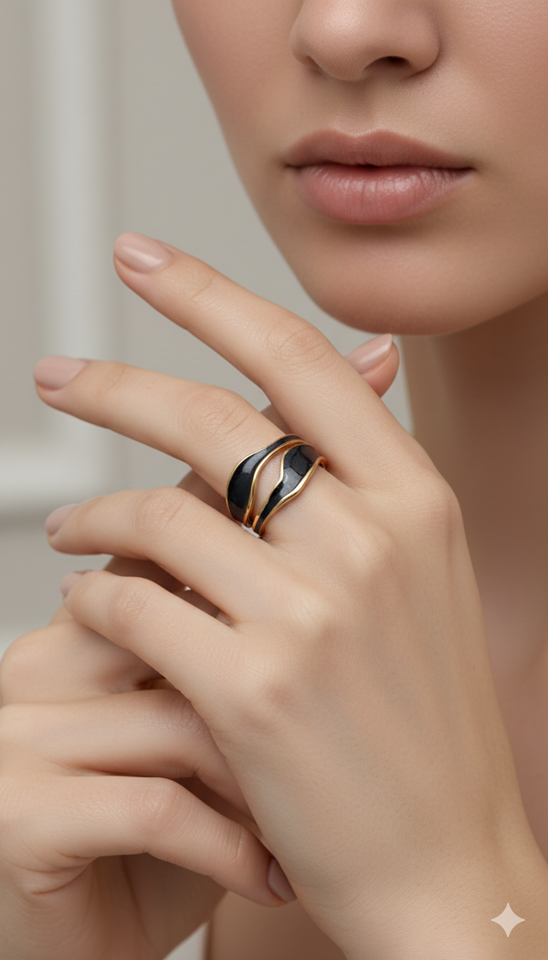 Black and white Ring