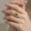 Moon Ring black and white