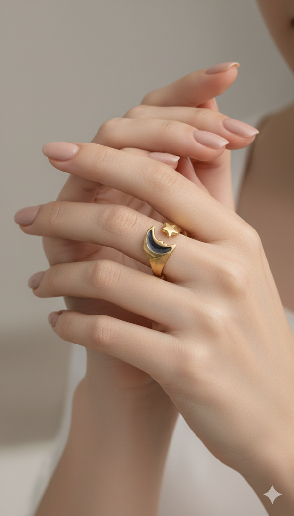 Moon Ring black and white