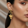 Triangle gold earrings