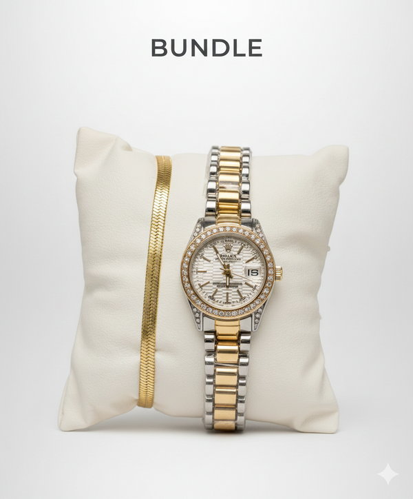 Mini rolex with snake bracelet