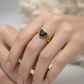 Black and white heart rings
