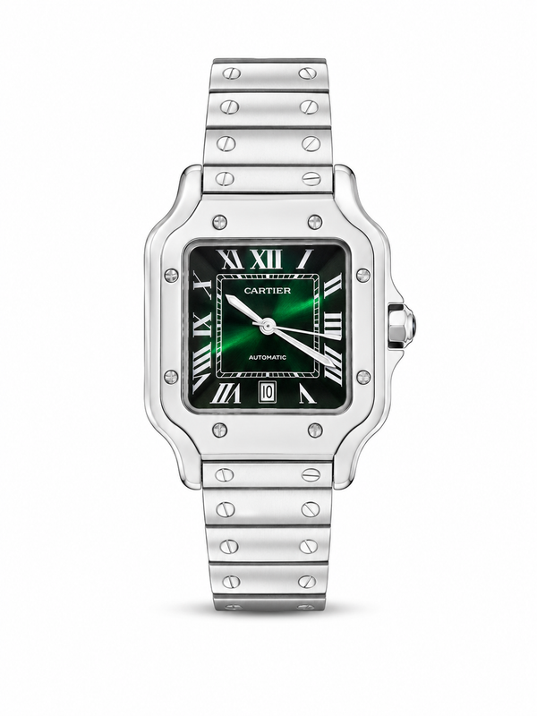 Silver cartier in deep green