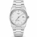 ساعة Tissot دائرية باللون الفضي