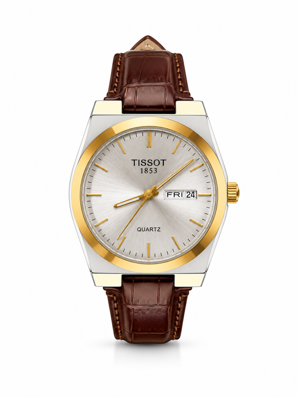 Tissot withe frame gold and silver