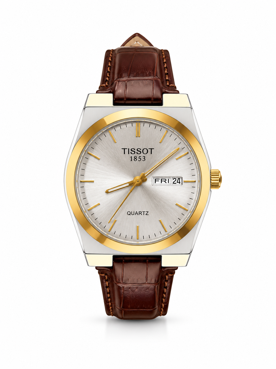 Tissot withe frame gold and silver