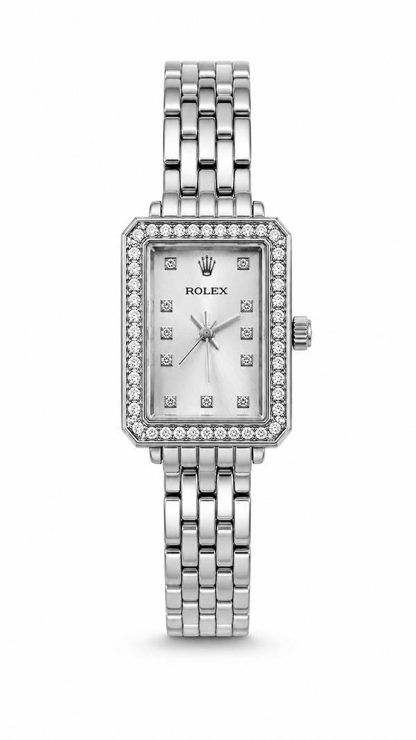 Rolex in daimond square silver
