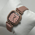 Leather watch in pink