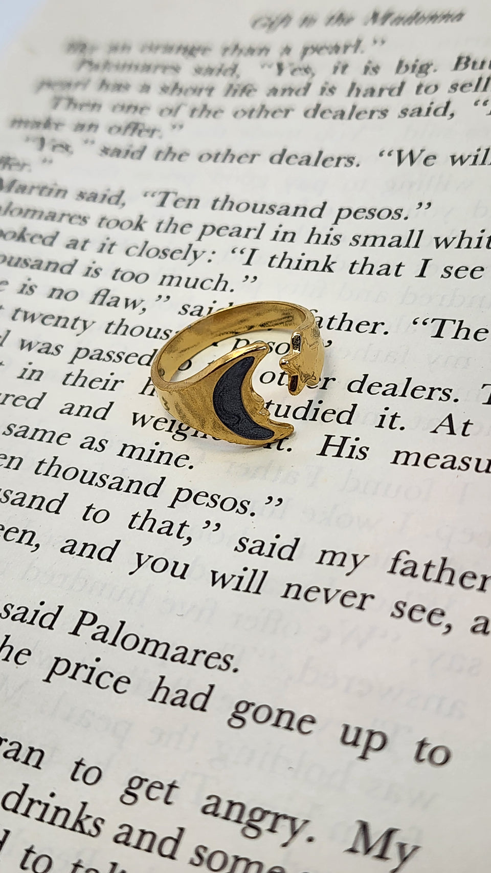 Moon Ring black and white