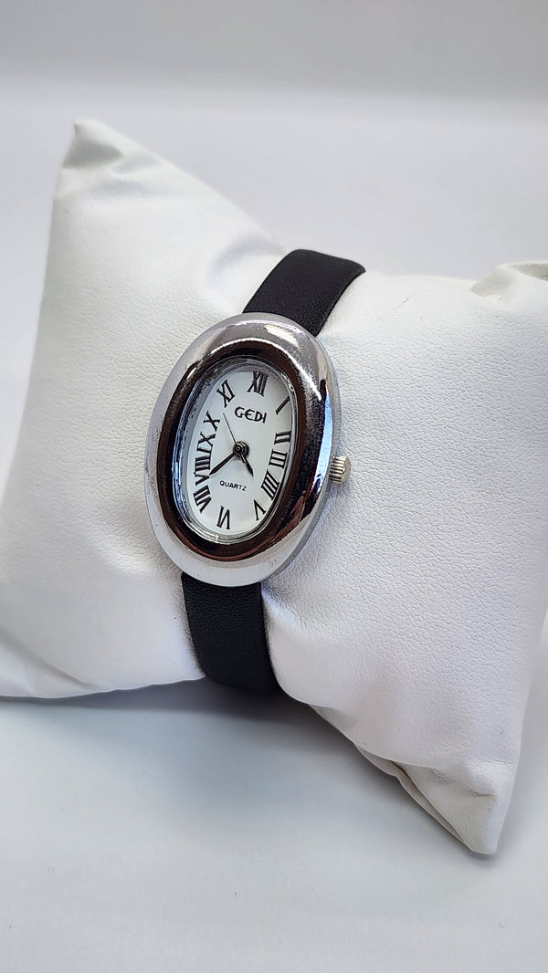 Gedi oval black silver