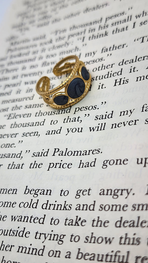 BlackThree dots rings