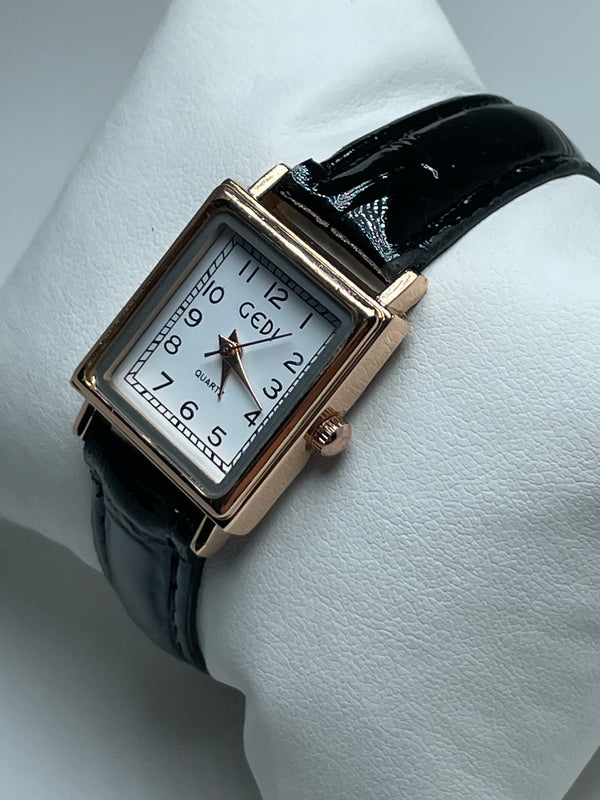 Gedi leather watch black